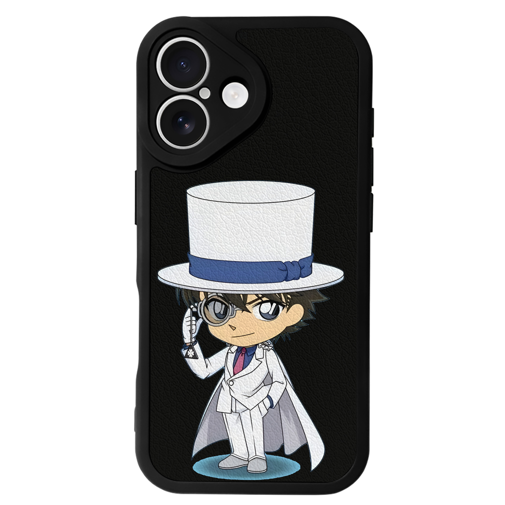 （画像用） 名探偵コナン くろば かいと Detective Conan Kuroba Kaito 【iPhone 16シリーズ対応】シリコンスマホケース（レザー調） 材質：シリコン